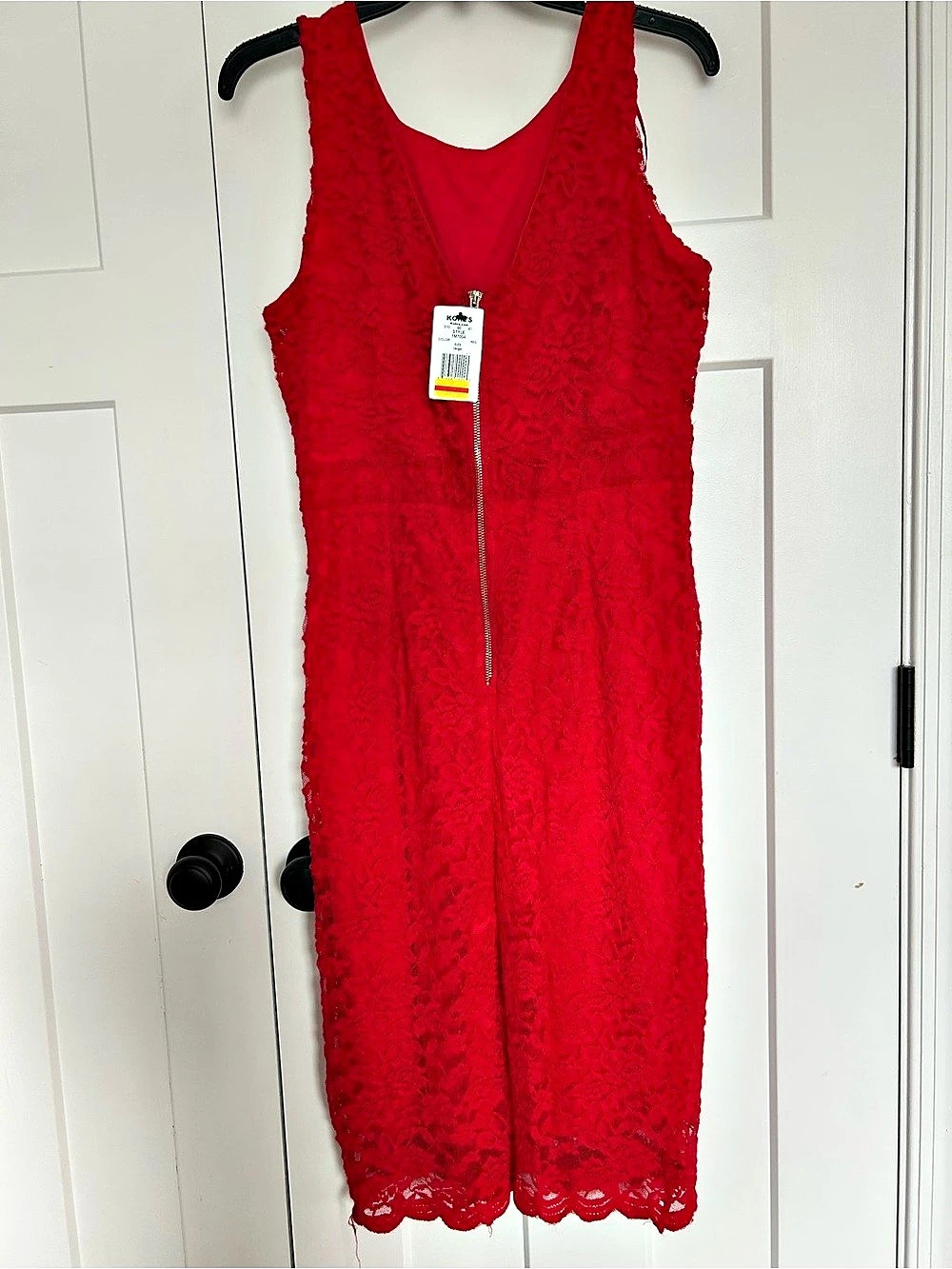 AllenB. Red Lace Midi Dress NWT
